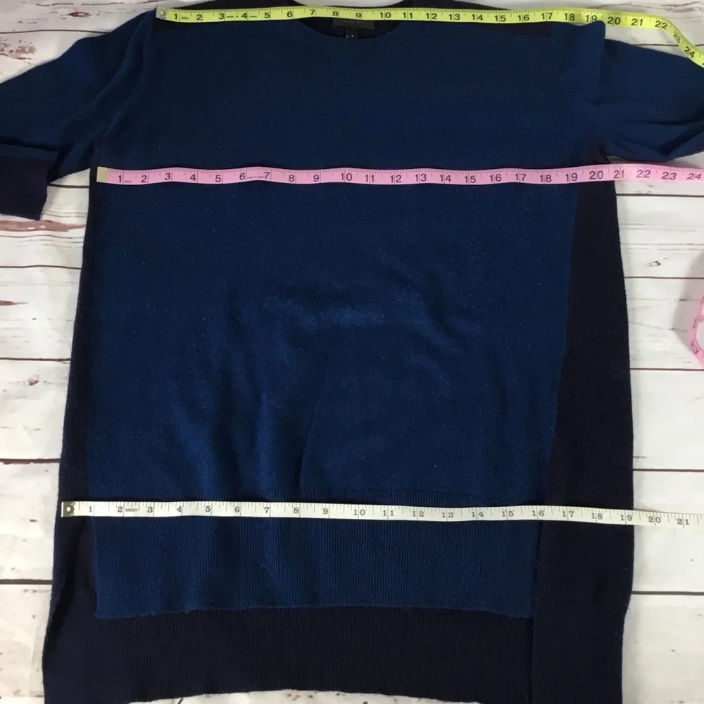 J. Crew Preppy 2 Toned Blue Hi‎ Low Colorblock Sweater